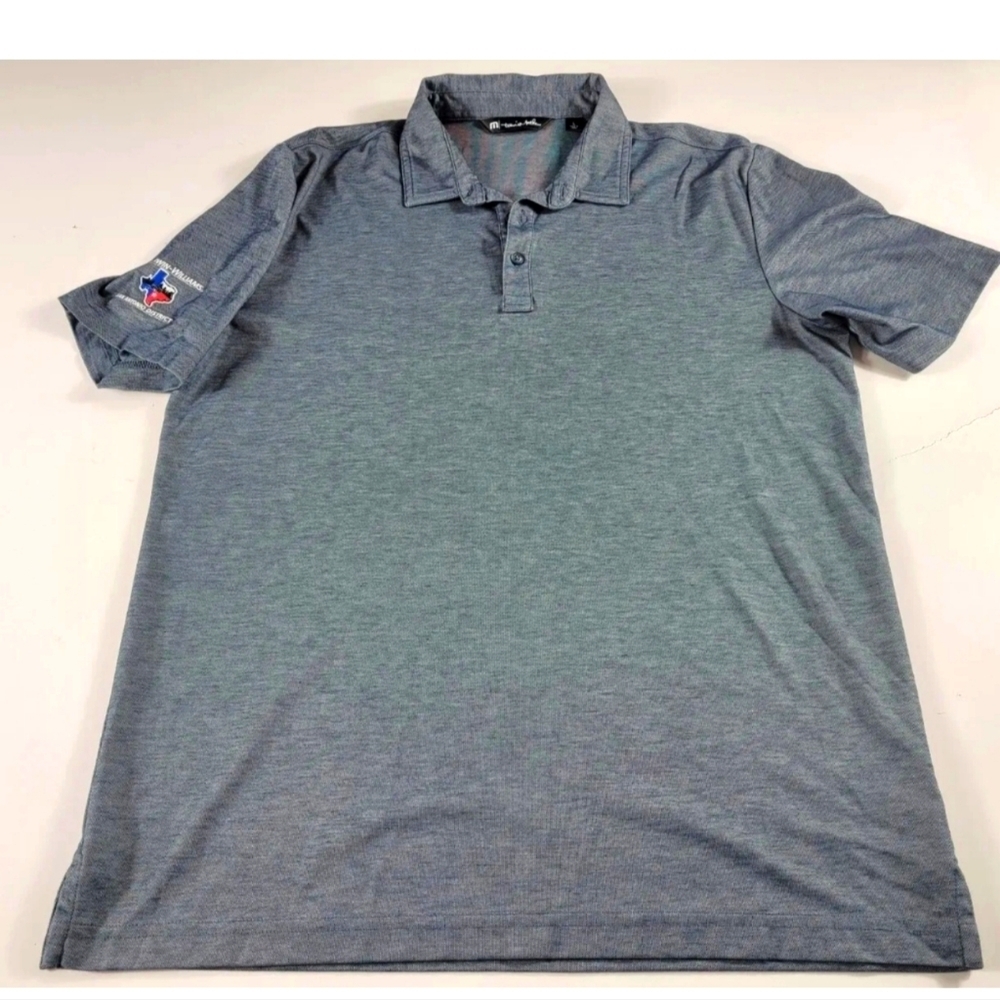 Travis Mathew Mens Pima Cotton Blend Size L Golf Polo navy. Logo. EUC, peru